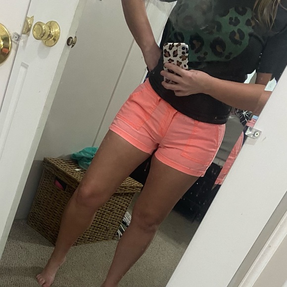 Arizona coral jean shorts Sz 7 - Picture 8 of 11